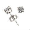 PAIR OF 1 CARAT CZ STUDS IN 14k WHITE GOLD