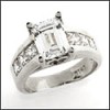 2 CT EMERALD CUT  CUBIC ZIRCONIA PLATINUM RING /CHANNEL SIDES