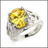 CANARY OVAL CUBIC ZIRCONIA PLATINUM RING