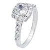 Finest quality cushion cubic zirconia ring