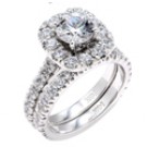 High End Quality 1 carat CZ Engagement Ring Set