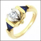 PLATINUM AND YELLOW GOLD  3 STONE CZ RING