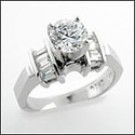 ROUND CZ IN 4 PRONG TIFFANY SETTING/ SOLID PLATINUM