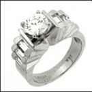 Tall Profile 1 ct. Round Cubic zirconia Ring