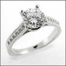 AAA HIGH QUALITY ROUND 1Ct. CZ ENGAGEMENT RING/PAVE