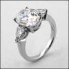 OVAL PEAR CUBIC ZIRCONIA 3 STONE RING