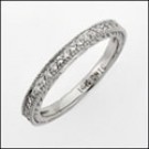 PAVE SET CZ WEDDING BAND WITH ENGRAVING 