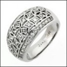 ANTIQUE STYLE WEDDING BAND WITH CZ PAVE SETTING