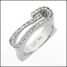 EURO SHANK CHIC DESIGN RIGHT HAND CZ RING 