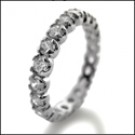 1.5 TOTAL CARAT ROUND CZ WHITE GOLD ETERNITY BAND