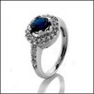 Sapphire Blue Round CZ Cubic zirconia anniversary Ring