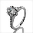 Oval cz Platinum engament ring