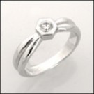 0.20 CT ROUND CZ BEZEL PROMISE RING IN WHITE GOLD
