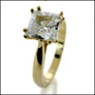 AAA High Quality  2 Carat Princess cut CZ Solitaire Ring 