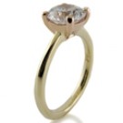 TWO TONE GOLD HIGH QUALITY ROUND CZ SOLITAIRE RING