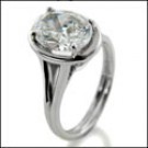 OVAL 2.5 CARAT CUBIC ZIRCONIA SOLITAIRE RING