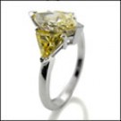 CANARY MARQUISE CZ 3 STONE RING