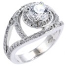 1 CARAT AAA HIGH QUALITY CZ  WHITE GOLD RING