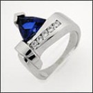 Triangle Sapphire CZ 3 Ct. Anniversary Ring