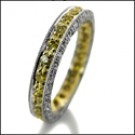 CANARY CZ ETERNITY TWO TONE GOLD BAND