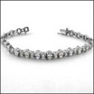 ROUND AND OVAL CUBIC ZIRCONIA TENNIS WHITE GOLD BRACELET