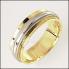 COMFORT FIT TWO TONE GOLD WEDDING BAND FOR MEN