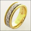 BRAIDED 7MM TWO TONE WEDDING BAND FOR MEN