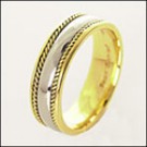 Two Tone 14k gold Comfort Fit  Wedding Band