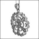 Antique style pendant  AAA high Quality round Cubic zirconia in pave bezel setting