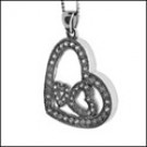 Two hearts in ONE cz pendant