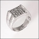 0.50 TCW ROUND CZ PAVE MENS RING 