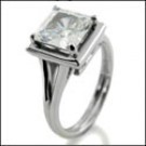 AAA HIGH QUALITY 1.25 CZ PRINCESS CUT PLATINUM SOLITAIRE RING