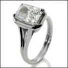 AAA HIGH QUALITY 1.5 RADIANT CUT CZ SOLITAIRE PLATINUM RING