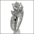 High quality 1.25 Round cz platinum Engagement ring