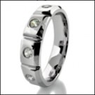 ROUND AAA HIGH QUALITY CZ BEZELED PLATINUM BAND FOR MEN