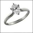 1.5 ct. Oval CZ Platinum Solitaire Tiffany Ring