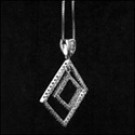 Platinum diamond shaped cz pendant