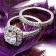 1 Carat round cz engagement ring and matching band
