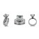 Cushion cz engagement ring set