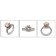 Two tone rose gold and Platinum wedding set with round cubic zirconia