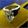 Simulated diamond pear platinum ring 