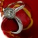 1 carat Round cubic Zirconia pave set white gold ring