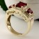 Ruby cz yellow gold ring