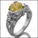 Fancy Canary Yellow Round CZ Cubic Zirconia Anniversary Ring