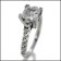 Platinum Engagement ring Cubic Zirconia Princess cut center Stone 