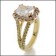 3 carat radiant cubic zirconia two tone  gold ring 