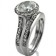 Round CZ pave set platinum engagement ring Set
