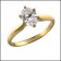 1.5 Carat Oval Cubic Zirconia CZ Ring in Yellow Gold