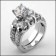 AAA high quality 1 Carat Round Cubic Zirconia Engagement Matching Ring Set