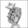 cubic zirconia princess platinum ring